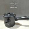 Special Clearance: Black Pottery Teapot Set - Japanese Retro Coarse Ceramic, Anti-Scald, Side Handle, Kung Fu Style