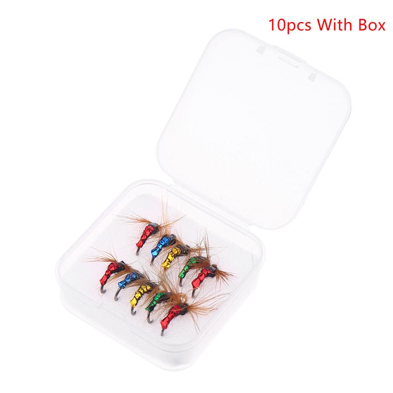 5/10Pcs Fly Fishing Lure Kit Artificial Insect Fishing Bait Fast Sinking Brass Bead Head Scud Fly Worm Trout Fishing Lure