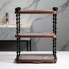 Y5GD Antique Wooden Shelf Unit With 3 Tiers For Scent Jewelry And Small Plant Storage