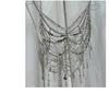 Rhinestone Tassel Body Chain Bikini Halter Bra - European & American Beachwear for Women