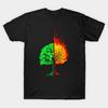 Men Black Print T-shirt On Fire No-Cut Transfer Paper Print Cotton Tshirt