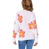 Nuevo Suéter Holgado con Jacquard de Flores para Mujer, Top de Punto de Cuello Redondo con Bloques de Color de Moda