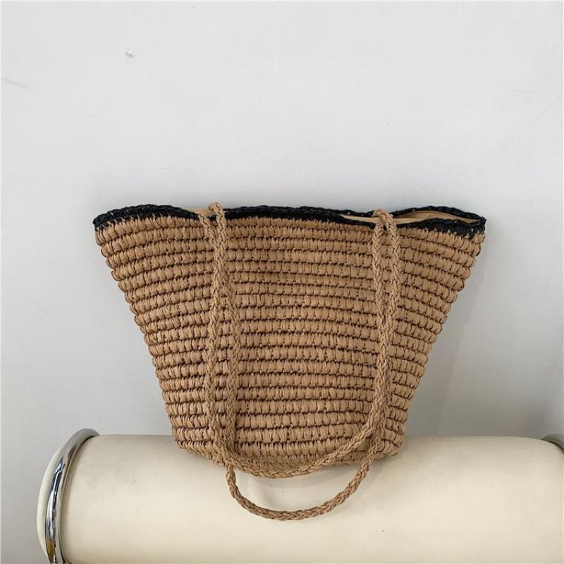New high-end straw bag women's large-capacity hand-woven bag seaside vacation beach bag casual women's bag