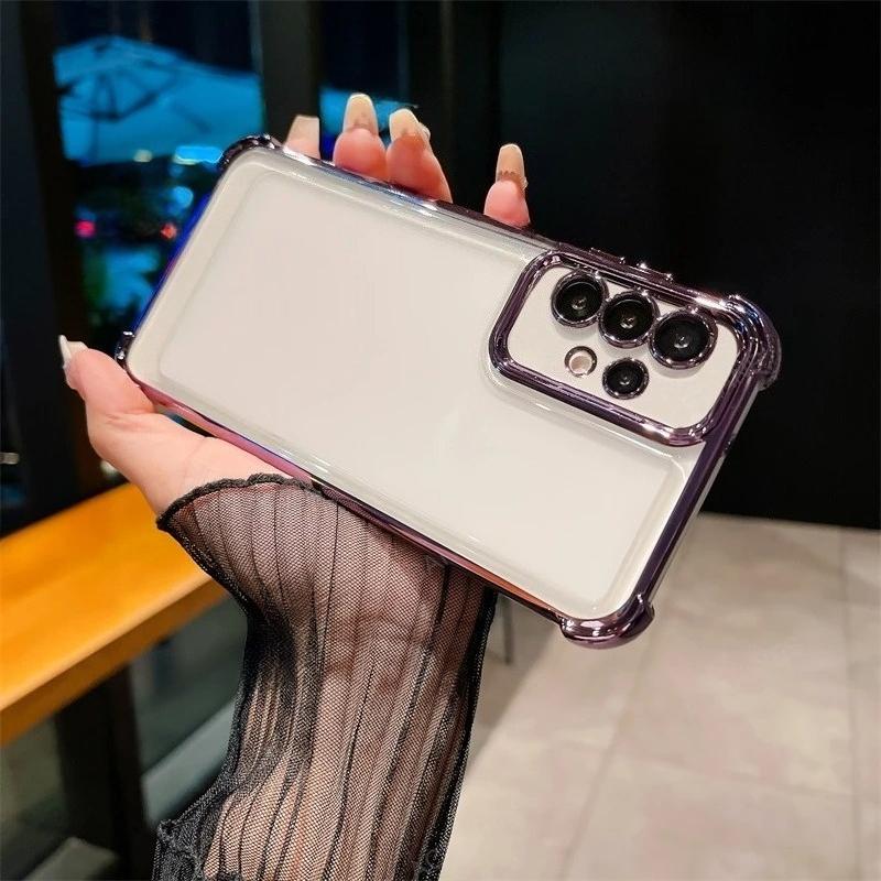 Four Corners Shookproof Plating Silicone Soft Case For Samsung Galaxy A17 A56 A36 A73 5G A53 A52 A33 A23 A22 A13 A12 Cover