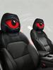 2Pc Red Evil Eye Car Headrest Covers – Funny & Stylish Seat Pillow Covers, a Practical Choice for Long Drives and Car Decoration