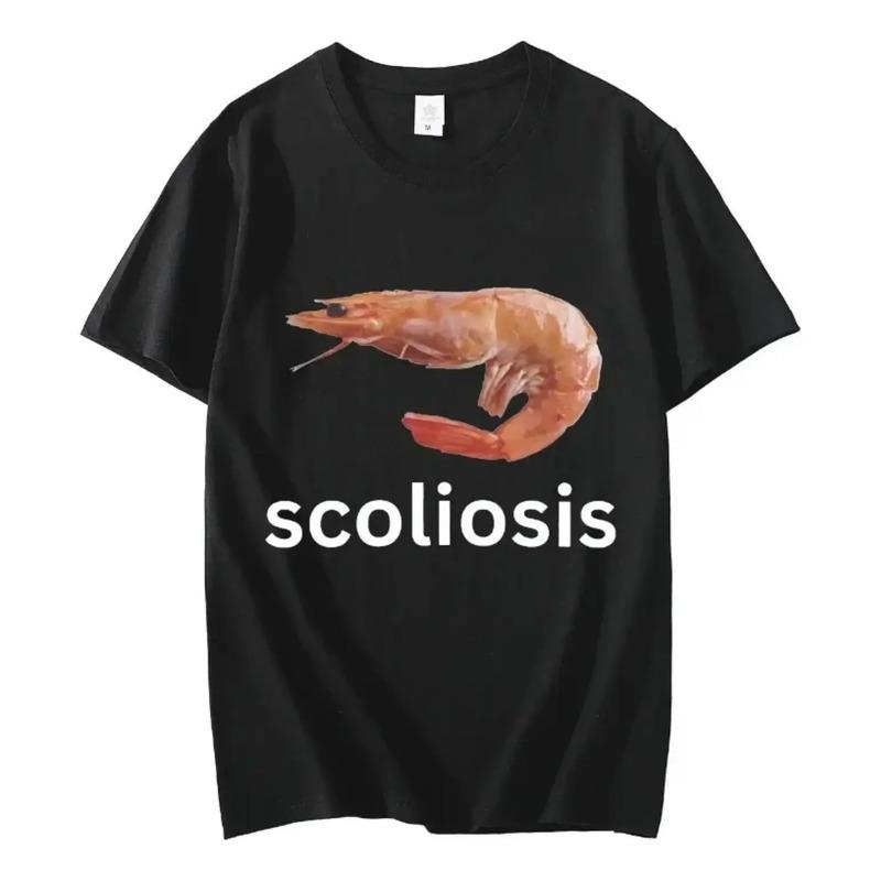 Camiseta Fashion Scoliosis Funny Shrimp Meme, Camiseta Casua S разноцветный