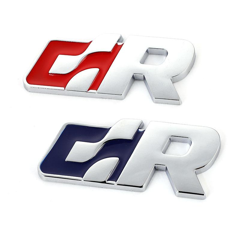 RUNTB1 Car Front Hood Grill Sticker Emblem Auto Grille Badge for Volkswagen R Racing VW Sagitar Passat Golf Tiguan Touareg CC GR SR