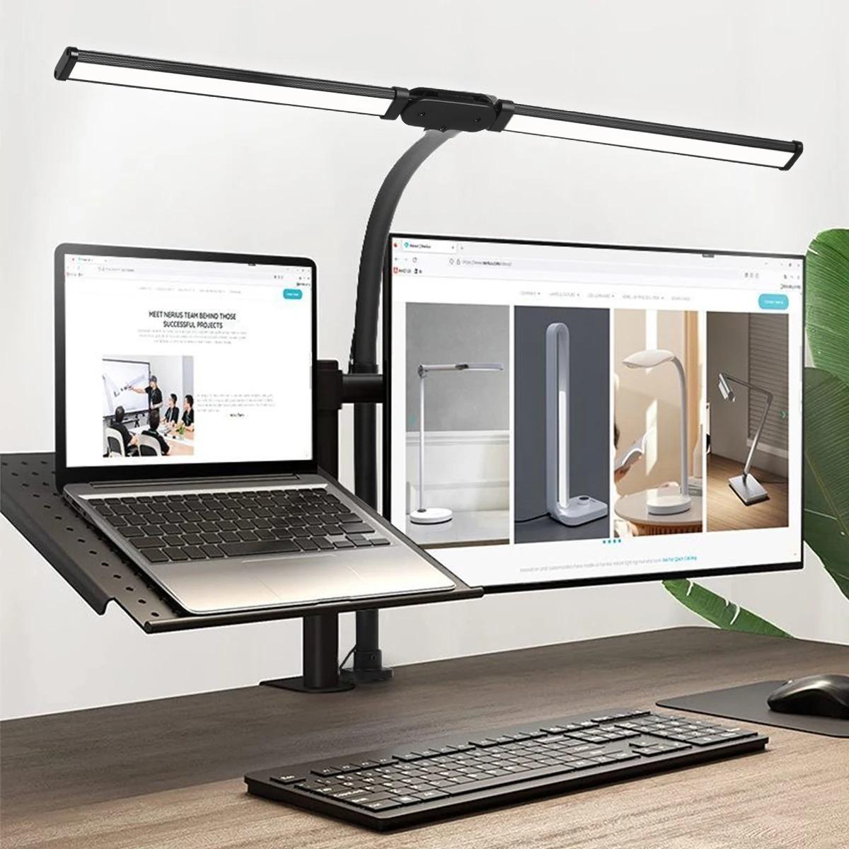 

Double Head Led Clip Desk Lamp Dimmable Computer Table Lamps Monitor Light Architect Table Lamp for Office Reading Lights double