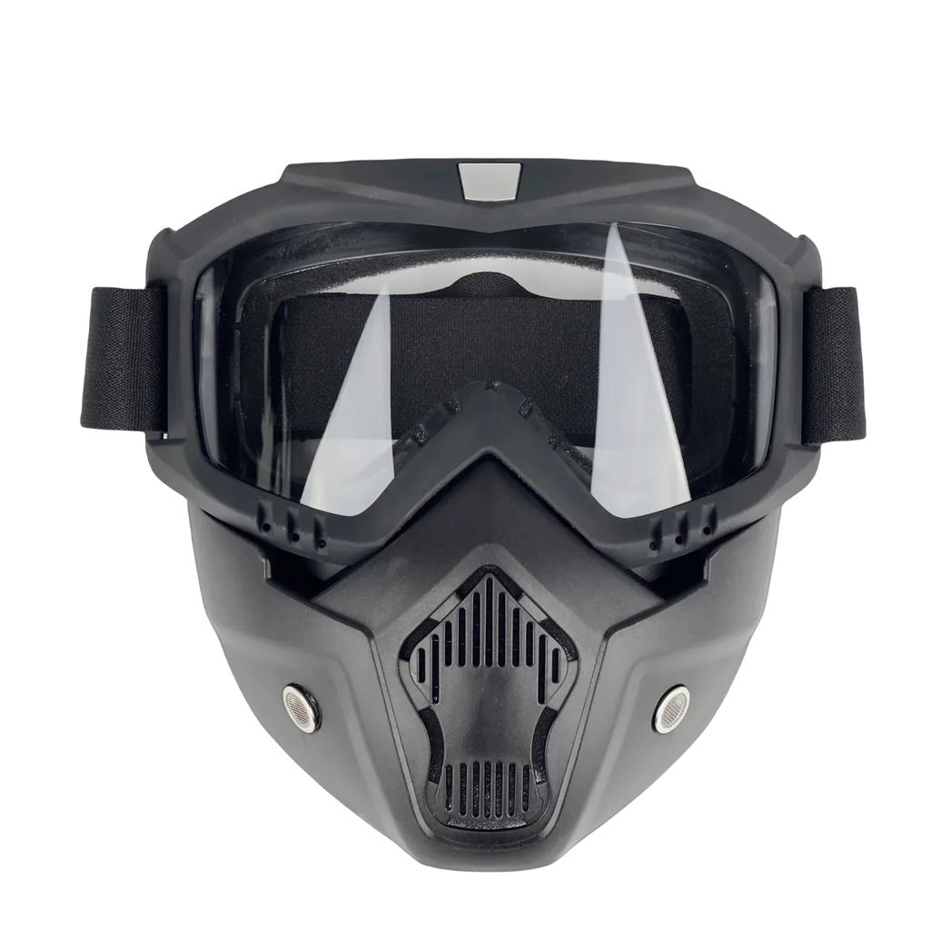 Motosiklet Kaskı Sürüş Gözlüğü Çıkarılabilir Yüz Maskeli Gözlükler Buğu Önleyici Sıcak Gözlükler Ağız Filtresi Ayarlanabilir Kaymaz