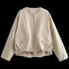 Fashion Style 2024 Spring Female Casual Style Short Pilot Round Neck Jacket Trench Coat Outwear 06740821721