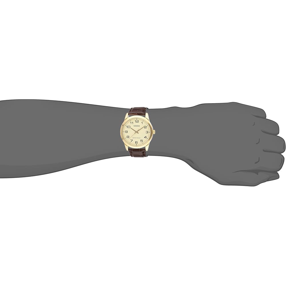 Casio MTP-V001GL-9BUDF Men's Analog Wristwatch with Gold-tone Case and Black Dial
