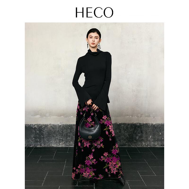 HECO Women's Cloud Soft Wool Blend Turtleneck Knit Top