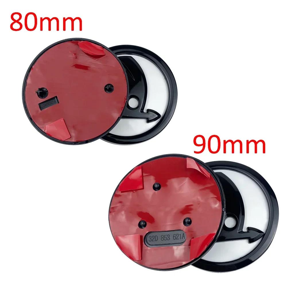 2025 Heiß 2 Stück 80mm 90mm Emblem Für Skoda Fabia 1 2 Octavia a7 RS Superb Rapid Yeti Karoq Vision Auto Haube Vorne Hinten Kofferraum Heckklappe