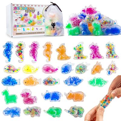 48 Squishy Stress Squishy Set with Water Kids Squeezeable Party Bag Slow Festival Summer Social Time Birthday Soothing Gift for Kids Animals, Relief,