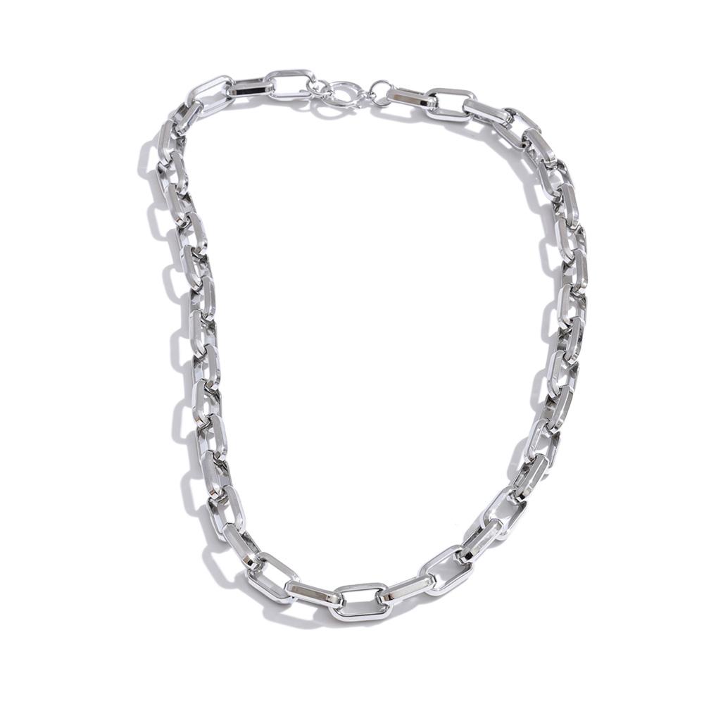Yhpup Stainless Steel Basic Chain Statement Necklace Waterproof High Quality Polished PVD Plated Trendy Casual Fashion Jewelry
