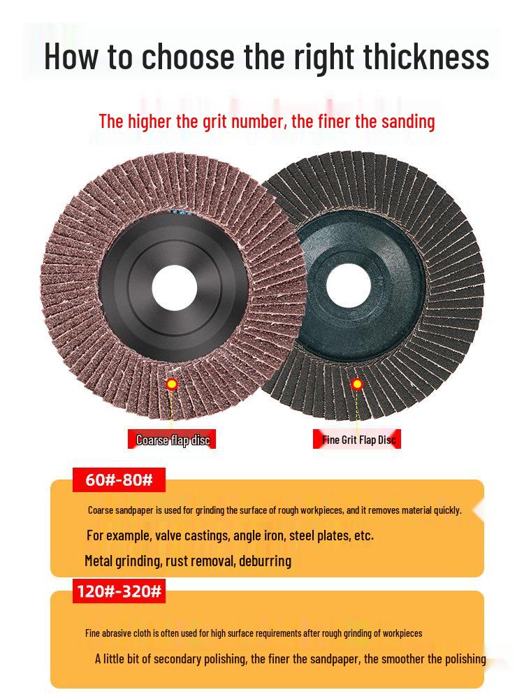Flap Disc for Angle Grinder, Metal & Stainless Steel Polishing, Thousand Leaf Sanding Wheel