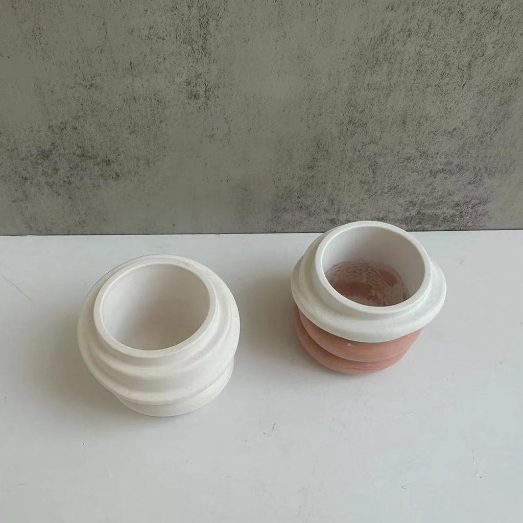 3D Three-dimensional Flowerpot Storage Tanks Silicone Mold for Home Decorations for Candle Cakes Aromatherapys Ornament