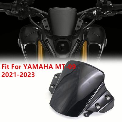Black Motorcycle Windshield Wind Screen Deflector For Yamaha MT09 2021 2022 2023