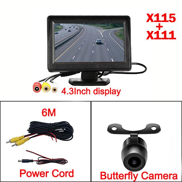 4.3/7 inch Car Reversing AV/4-pin Connector Backup Camera Vehicle 12-24v Rear View Monitor Mirror Parking Kit