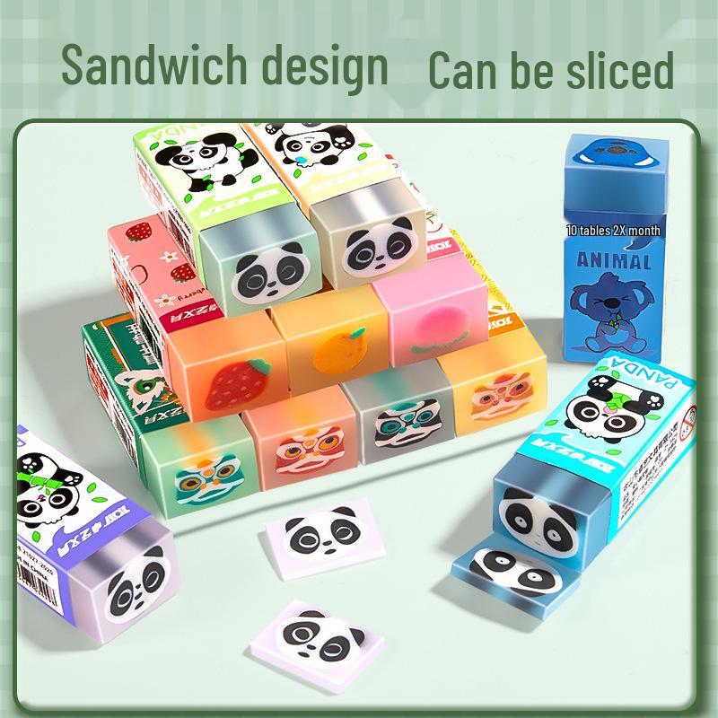 Chip-Free Cartoon Sandwich Eraser for Elementary Students - Cute, Creative, and Long-lasting