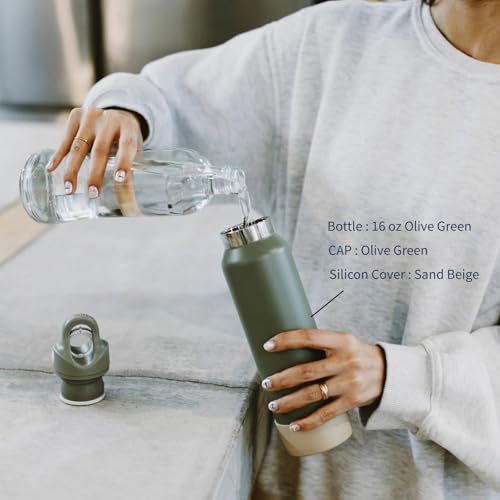 [REVOMAX Official] 16oz 473ml Carbonated Stainless Steel Bottle, Keeps Drinks Hot for 18 Hours, Cold for 36 Hours, Vacuum Insulated, Gift Idea, REVOMA