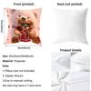 Love Family Companionship Teddy Bear Pillow Case Anti-Dustmite Pillowcase Invisible Zipper Silky Short Plush Sofa Cushion Cover