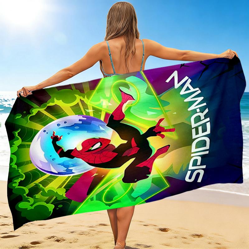 1Pc Spiderman Wonder Beach Towel, Quick Dry, Multi-Use for Beach Pool Gym Yoga Home Travel, Christmas, Halloween, Xmas Gift M929416