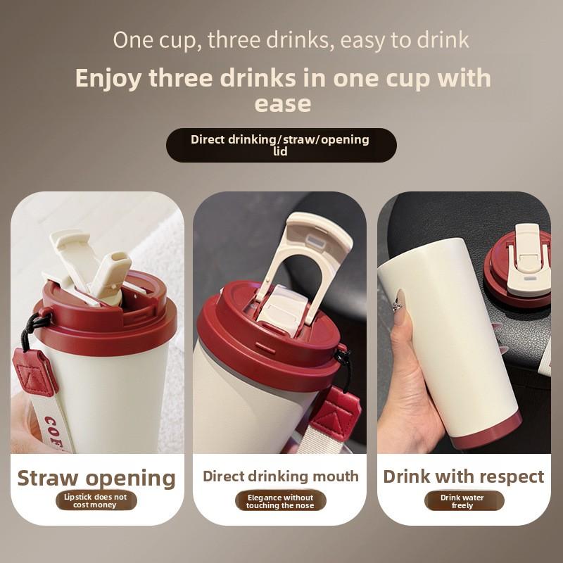 Light Luxury High-end Water-sensitive Pocket Cup Stainless Steel Portable Coffee Cup Large Capacity High Value Niche Thermal Insulation Kettle