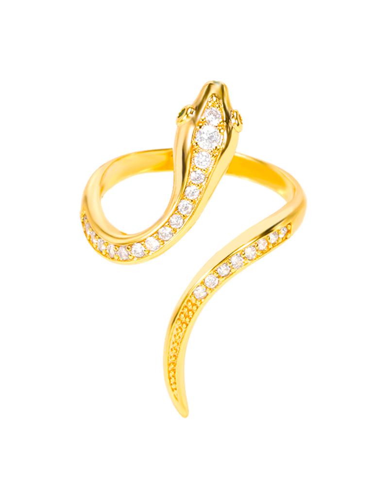 316L Gold Plated Stainless Steel Snake Rings For Women Men Open Adjustable Ring Vintage Gothic Aesthetic Jewelry anillos mujer