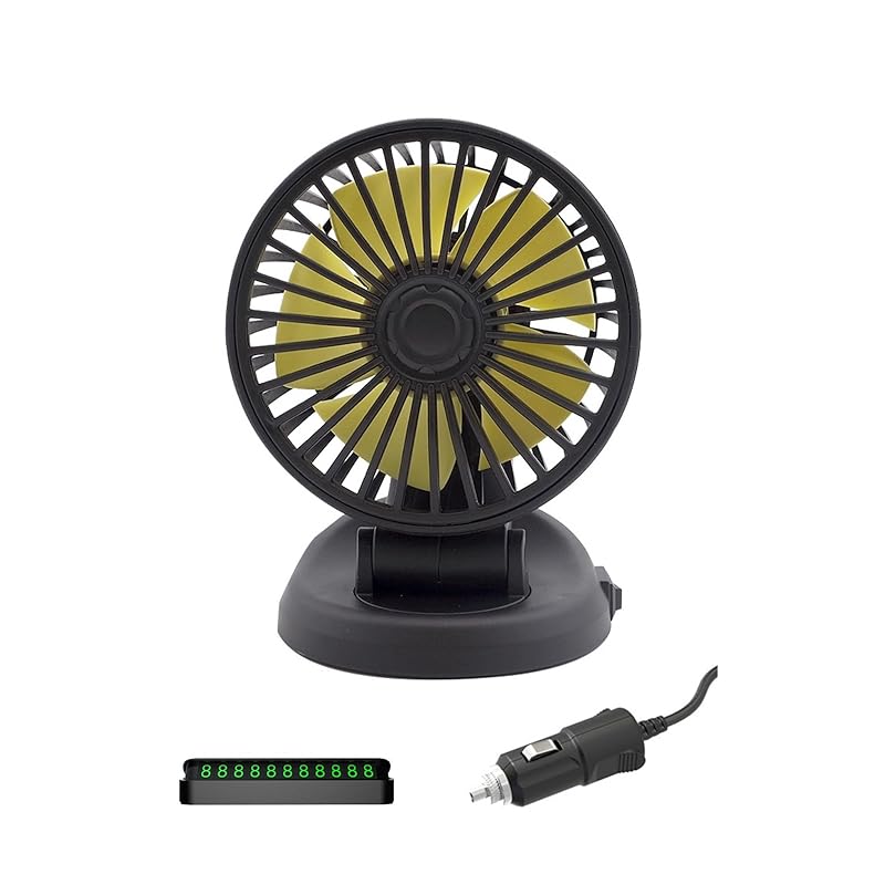 12v Air Conditioner Car Fan Adjustable Three Head Fan for Car, Portable Vehicle Cooling Fan, 2 Speeds Car Essentials Car Cooler Fan for SUV, RV,