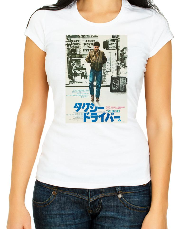 Japanes Movie Poster, Taxi Driver 3/4 Short Sleeve T Shirt Woman G595