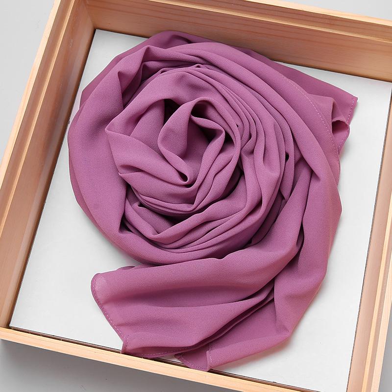Big Size Long Hijab Premium Heavy Chiffon Scarf Malaysian Muslim Hijab Long Shawl Plain Wraps Tudung Bawal 2M*72CM