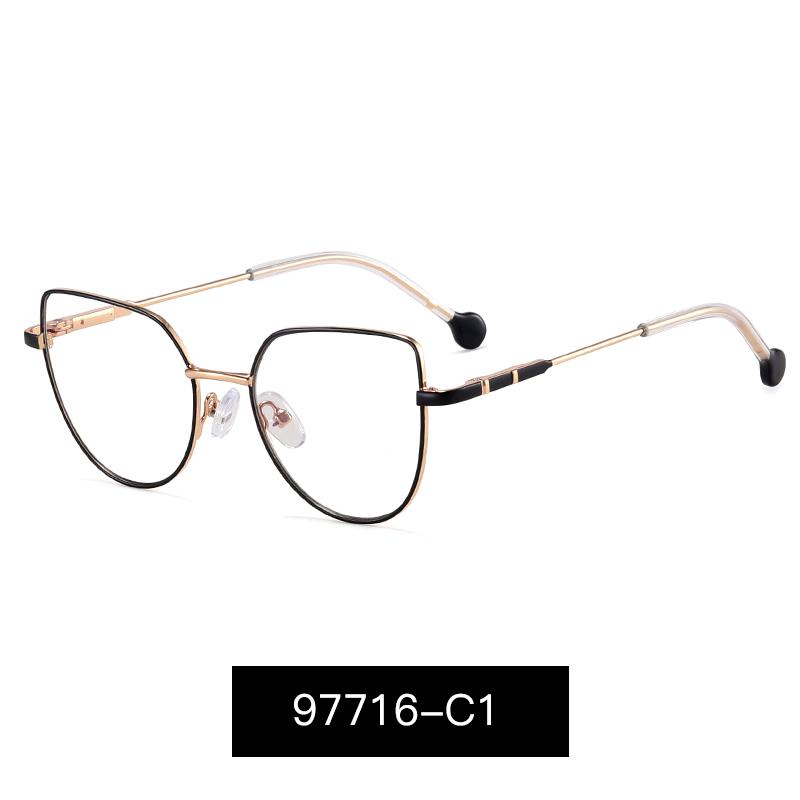 MS 97716 2024 New Kids Cat Eye Metal Thin Frame Children Optical Anti-Blue Light Glasses Eyewear Colorful Design Custom Logo