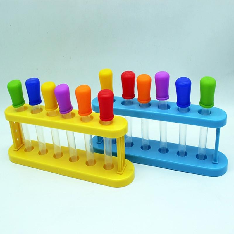 ABS Plastic Graduated Test Tubes Set Clear ABS Droppers Pipettes with Scale for Liquid Transfer School Lab Experiments