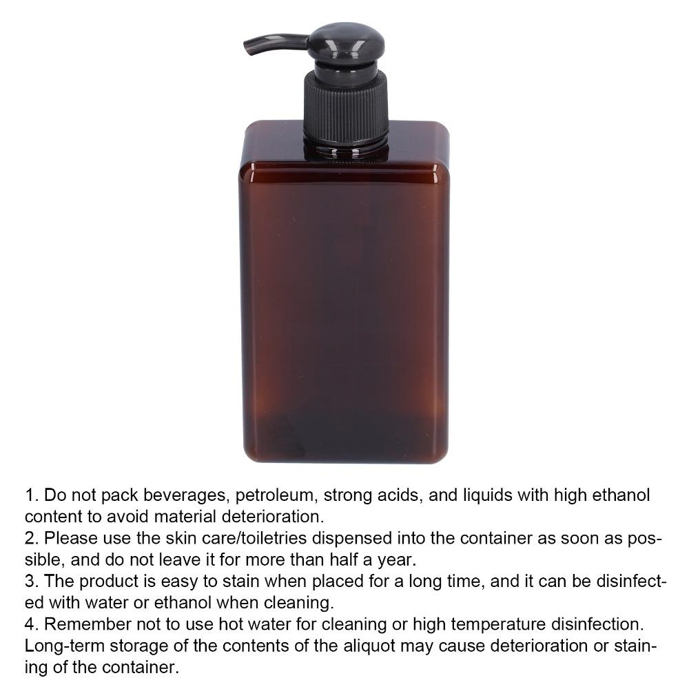 3Pcs Amber Brown Pump Bottle Leakproof Pump Head Travel Bottle Portable Lotion Container Face Wash