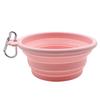 NASSIA Dog Water Dispenser, Portable, Foldable, 350ml, with Carabiner, for Travel (Pink, 12.6*5.4cm)