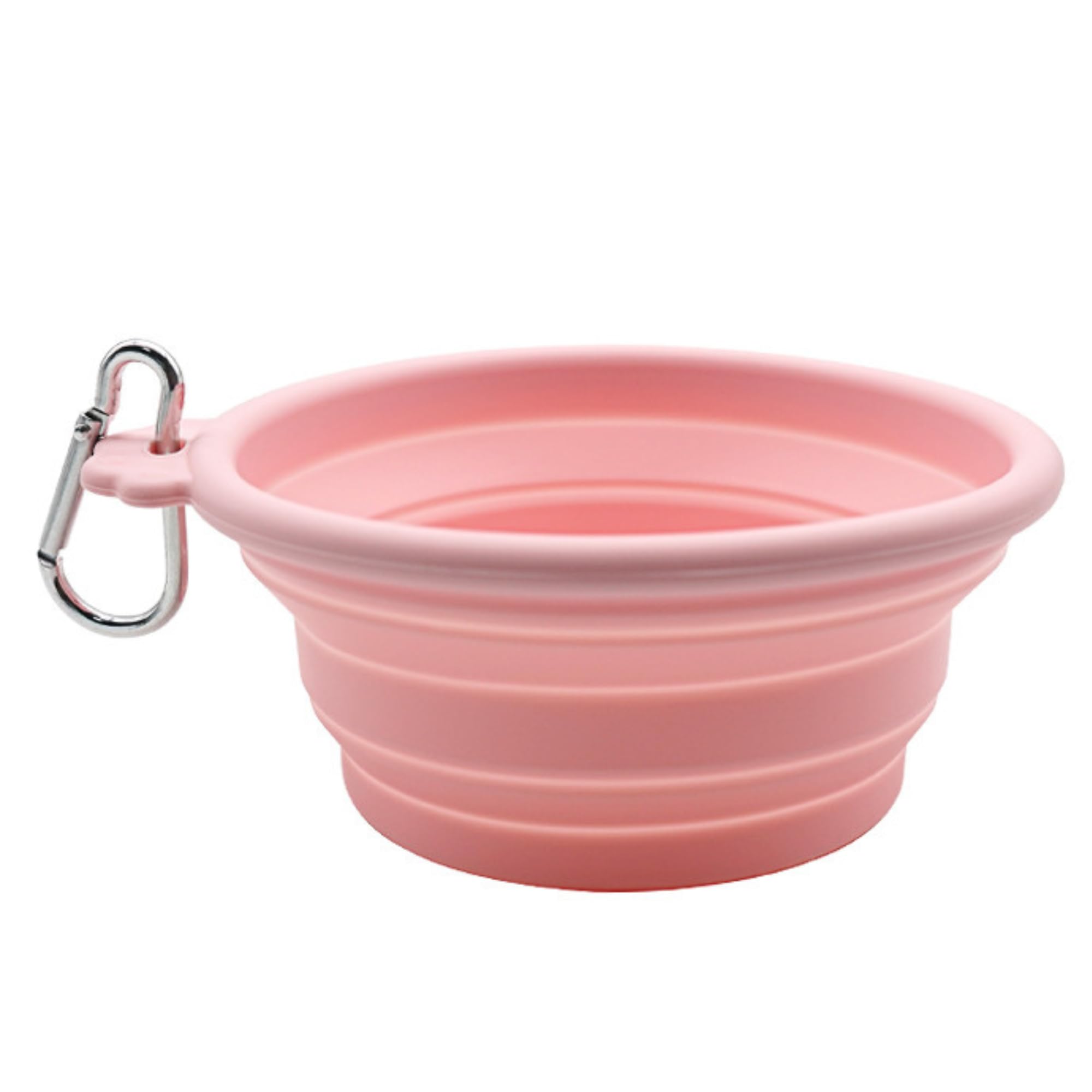 

NASSIA Dog Water Dispenser, Portable, Foldable, 350ml, with Carabiner, for Travel (Pink, 12.6*5.4cm)