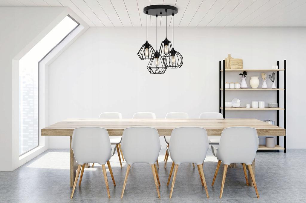 BLACK WIRE HANGING LAMP LOFT CHANDELIER MIX