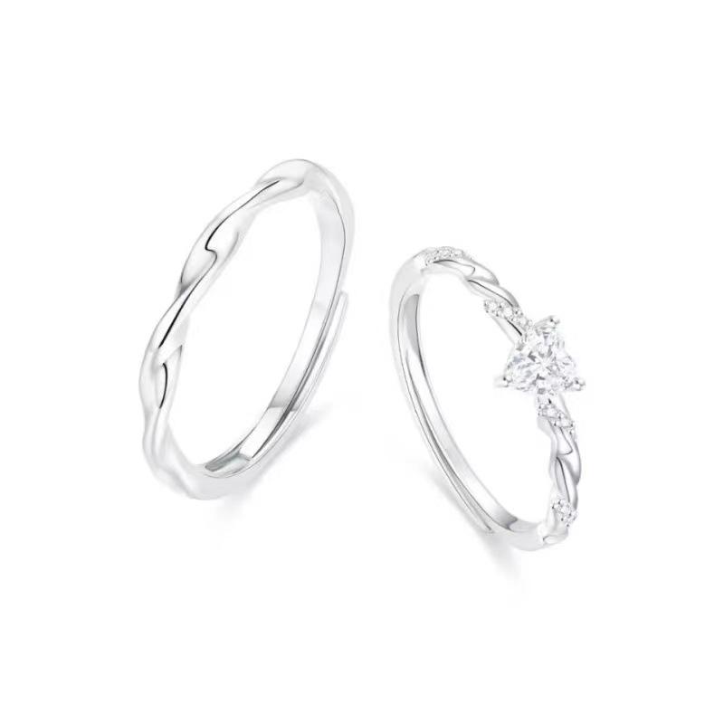 Love Melody Princess Heart Couple Rings: 2024 Mobius Light Luxury Design