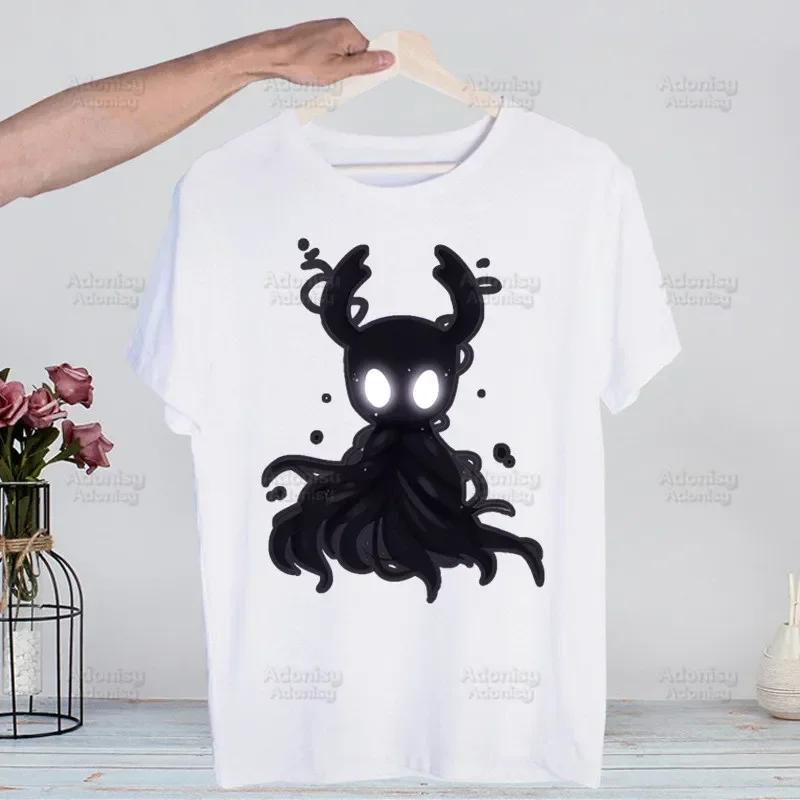 Hollow Knight Game Shirt Funny Vintage Crew Neck Men's Hollow Knight Anime T-Shirt Women Top Tee Streetwear