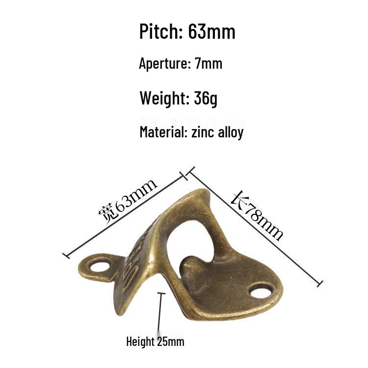 Antique Zinc Alloy Wall-Mounted Bottle Opener