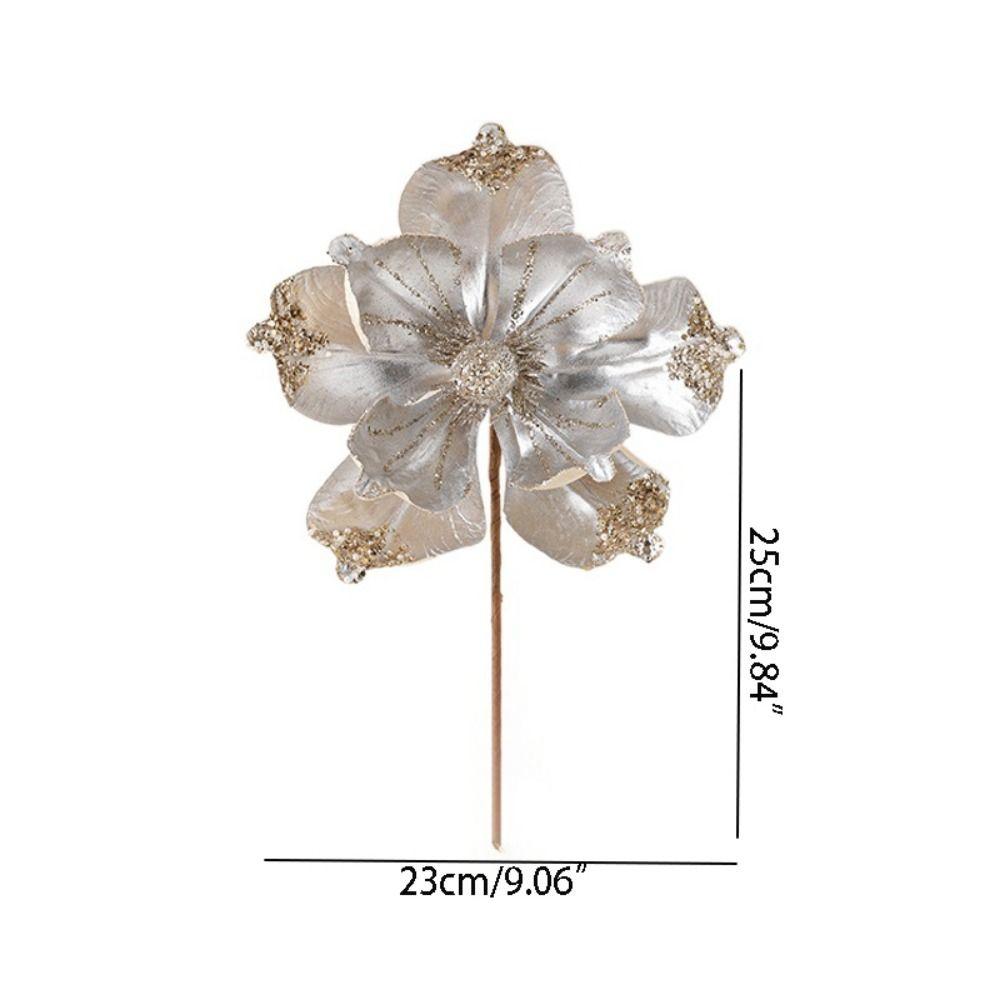 DIY Artificial Xmas Flower High-grade Glitter Flower 23CM Simulation Christmas Flower  Party