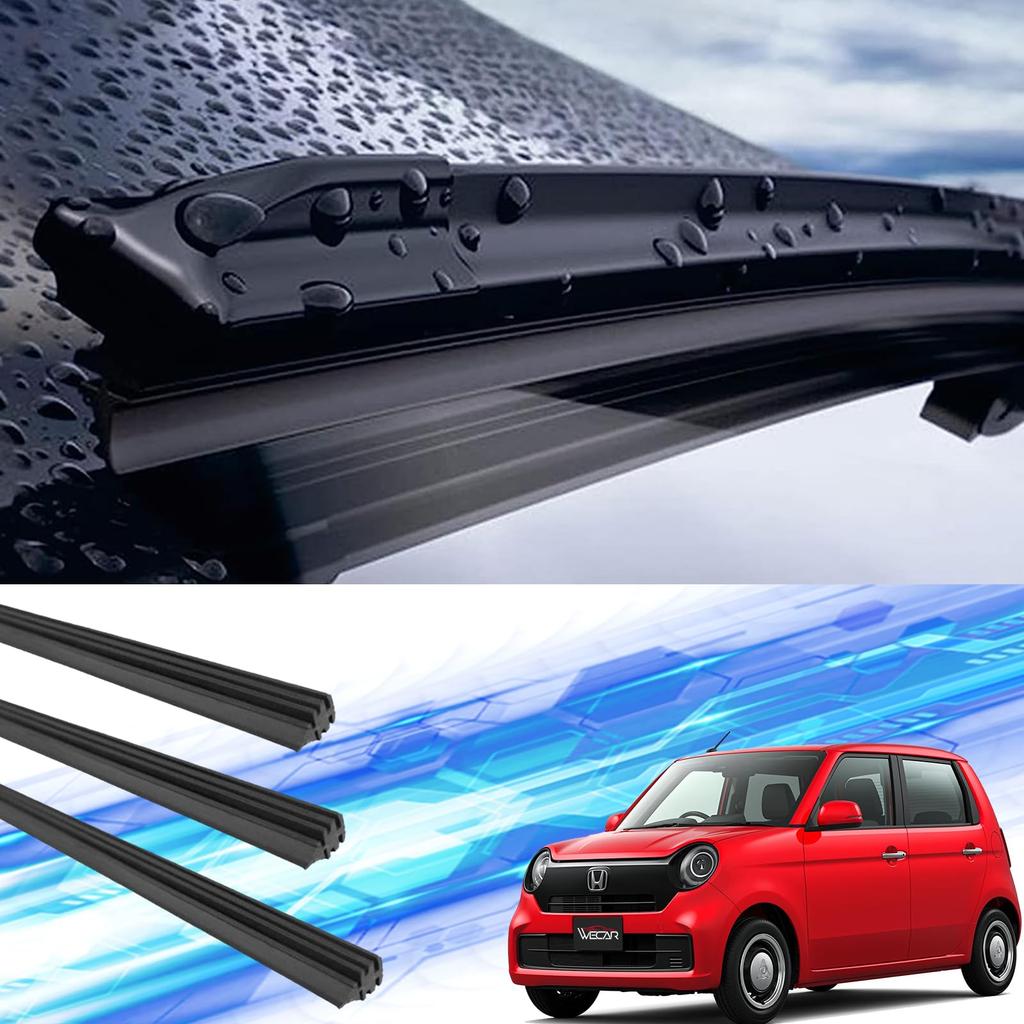N-ONE NONE Wiper Replacement Rubber, Compatible Size, Genuine Compatible, Driver/Passenger Seat/Rear Set of 3,