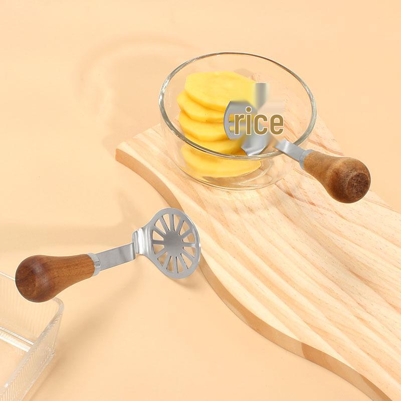 Acacia Wood Handle Stainless Steel Multifunctional Potato and Baby Food Masher