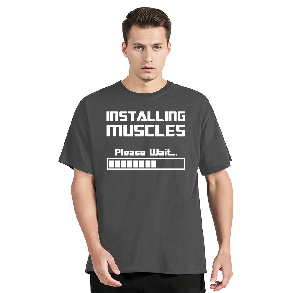 Summer T-shirt Please Wait For Loading. Funny Printed Tshirt Men Clothing Oversized T Shirt Fashion Casual Polyester O-neck Tops