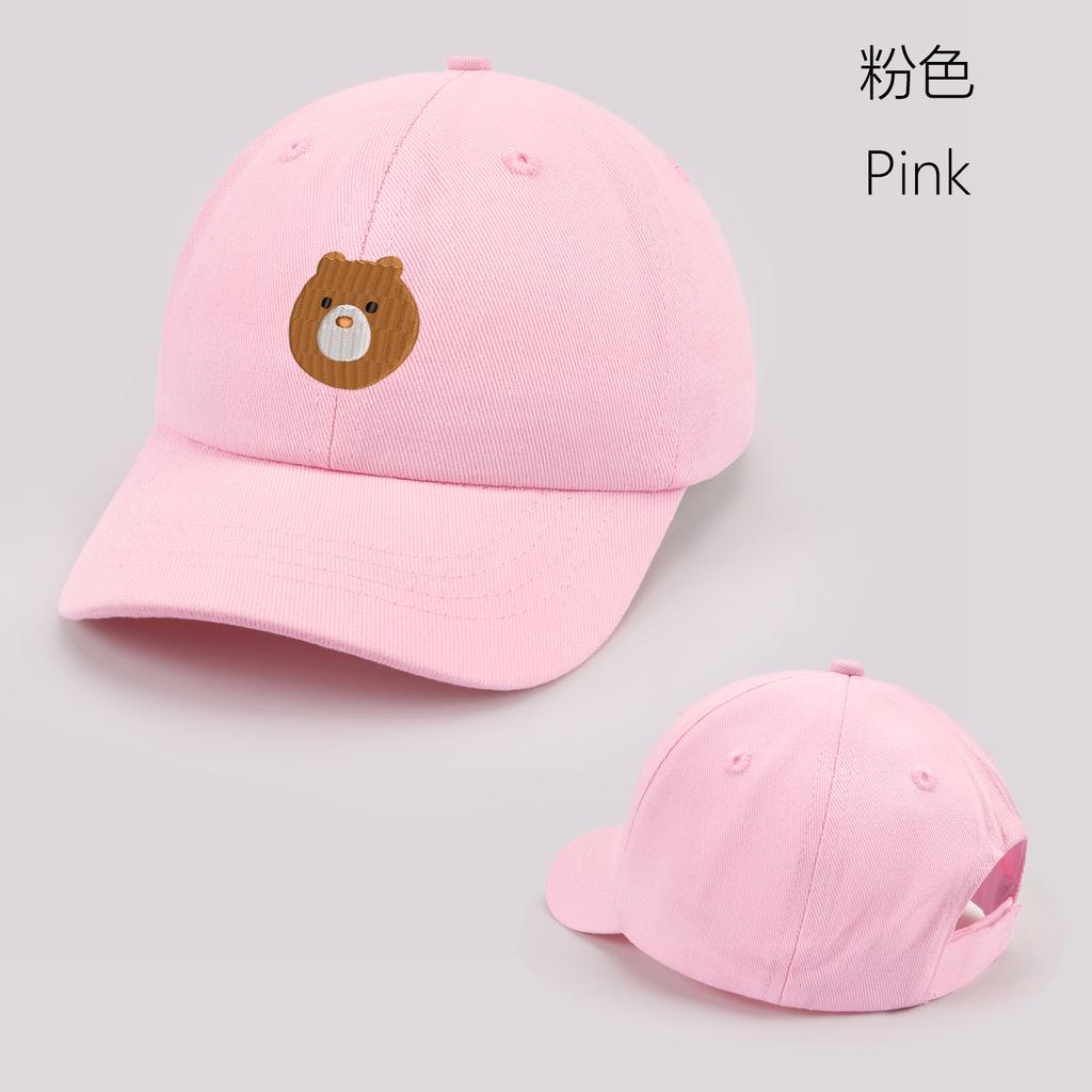 Cartoon Round Face Bear Baby Baseball Cap Cute Solid Color Toddler Sun Hat with Ears Summer Adjustable Kids Boy Girl Peaked Cap