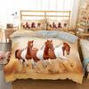 Horses Printed bedding Set Twin Full Queen King Duvet cover Comforter cover set Soft Quilt Pillowcase Animals Bed Linen for gift