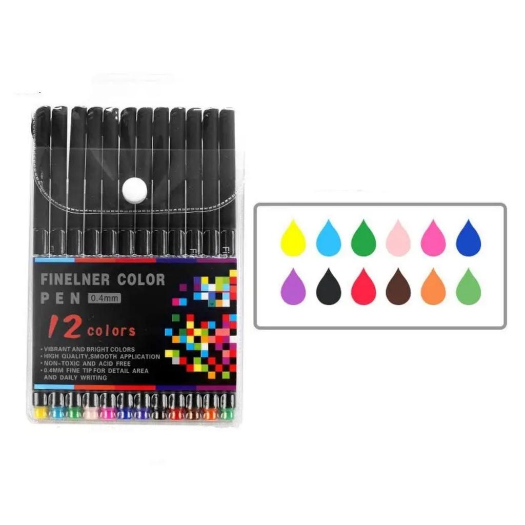 12/36/48/60/100 Colors Fineliner Color Pen Set 0.38mm Colored Sketch Drawing Pen Fine Point Marker Perfect for Journal Note Taking