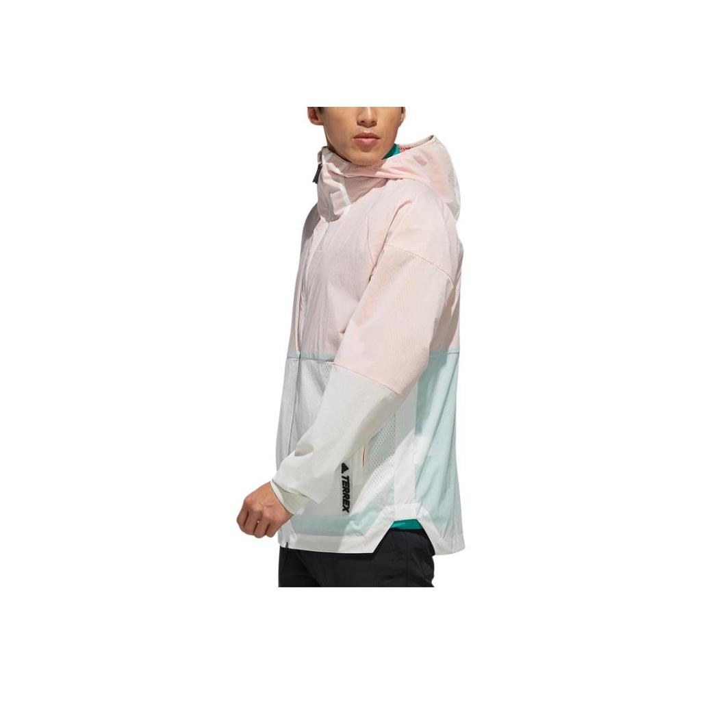 Adidas Windbreaker Terrex Outdoor Series Hooded Fashion Sports Jacket Men Jacket Track-Grey FT7940