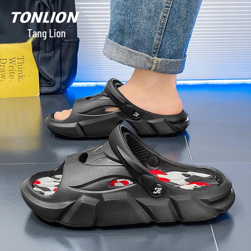 TonLion Men s Casual Beach Sandals 40 чёрный